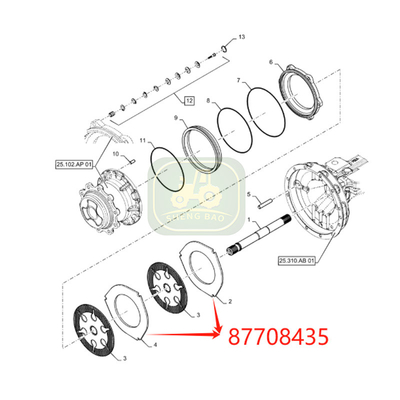 Ön tahrik fren diferansiyeli 8mm 87708435 Geri çekirdek yükleyicisi için fren plağı