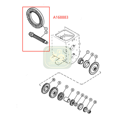 Ön aks şanzıman parçaları 7/47 T A168883 Backhoe yükleyicisi için Bevel Gear