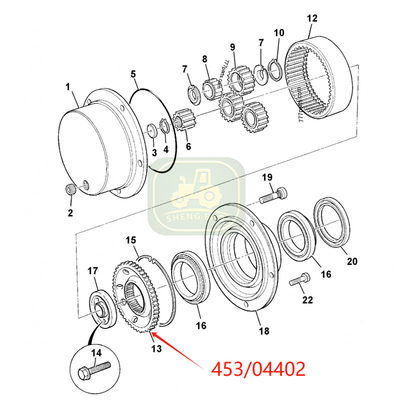 JCB Backhoe yükleyicisi için ön aks direksiyon parçaları 453/04402 Ring Gear