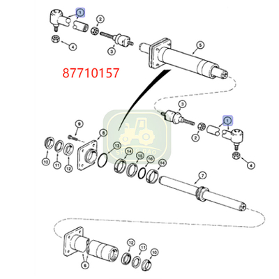 Ön Eksel Düğme Çubuk Sonu 87710157 1704-2011 Backhoe Forklift için Top Ortamağı