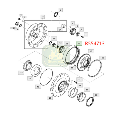 Sürücü Sistemi 70T R554713 R229687 JD Traktörü için Halkalı Düğüm