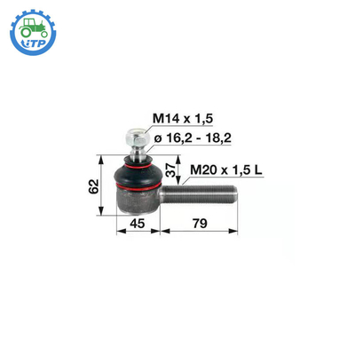 00110106 3131021R1  Traktör Parçaları Rot Ucu 95MM