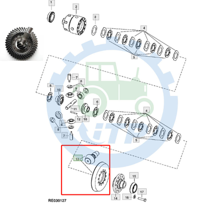 8100 8200 8300 8400 için Konik Dişli RE336171 11 / 41T